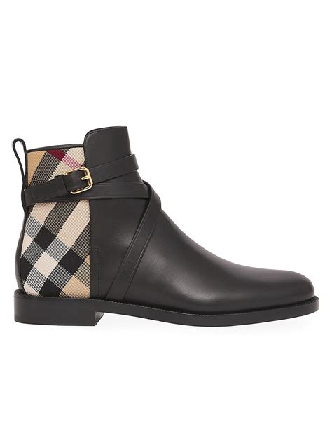 pryle burberry boots|Burberry Pryle House Check & Leather Ankle Boots.